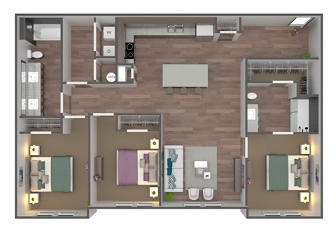 A floor plan of a house with labeled rooms.